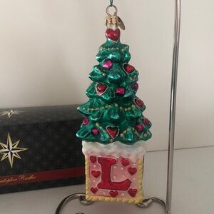 Christopher Radko “LOVE” & Hearts Tree Ornament